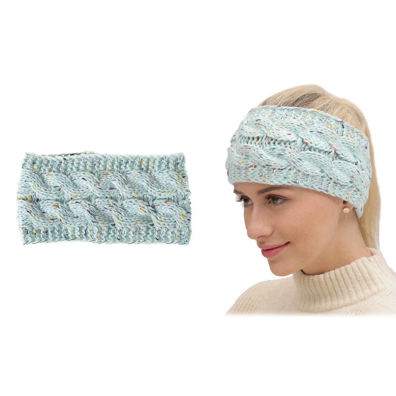 4-Pack: Women's Confetti Winter Headband Wrap and Ear Warmer