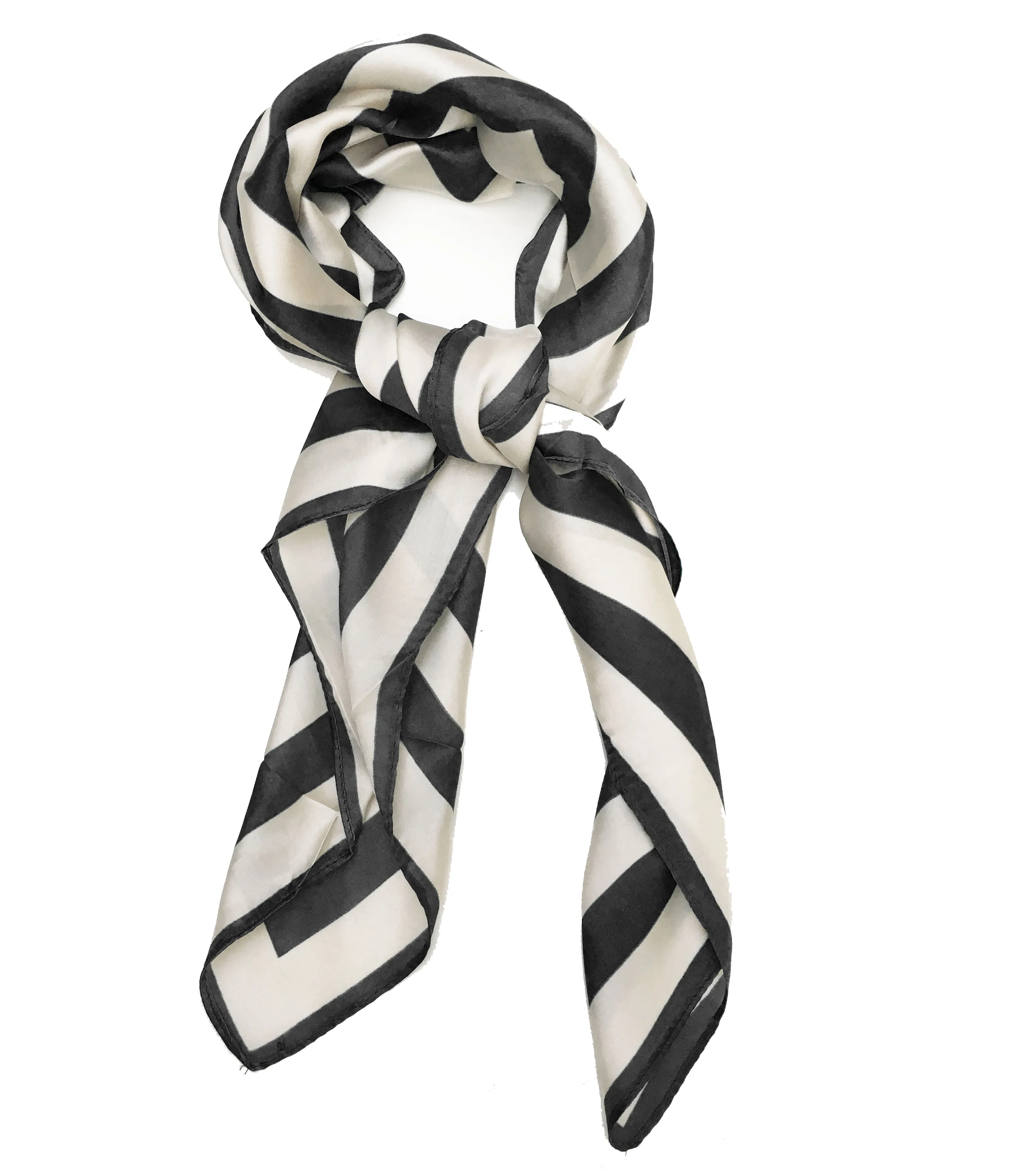 70cm x 70cm Square Scarf Black Stripes Scarf Thin Silky Womens Summer Spring