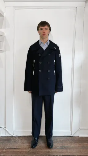 Adidas x Neighborhood Navy Blue Wool Peacoat Large