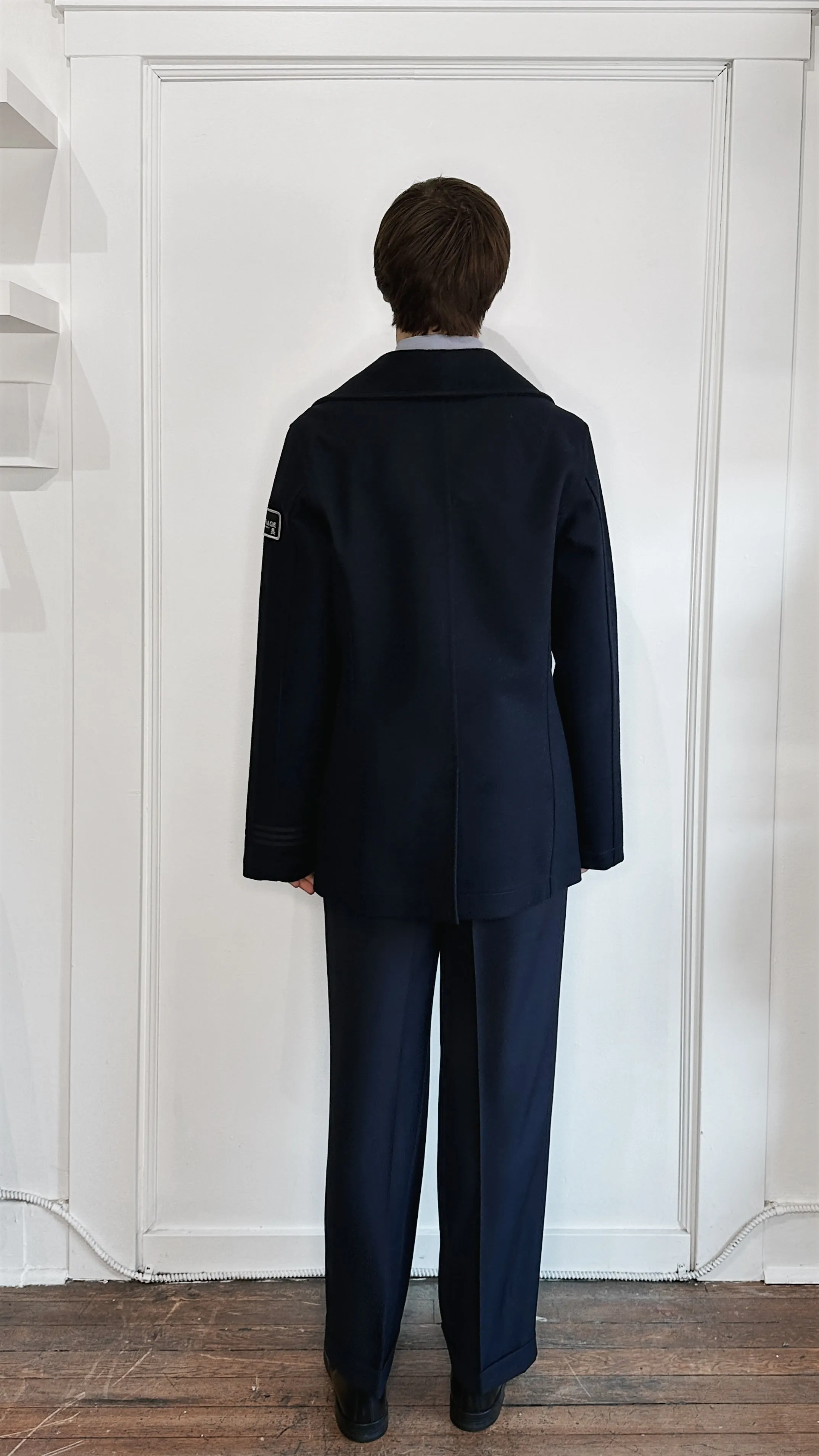 Adidas x Neighborhood Navy Blue Wool Peacoat Large