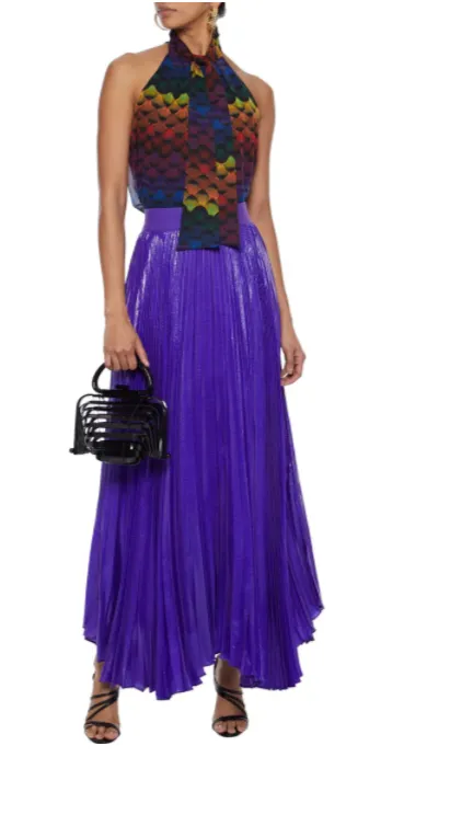ALICE & OLIVIA  Violet Silk Blend Maxi Skirt