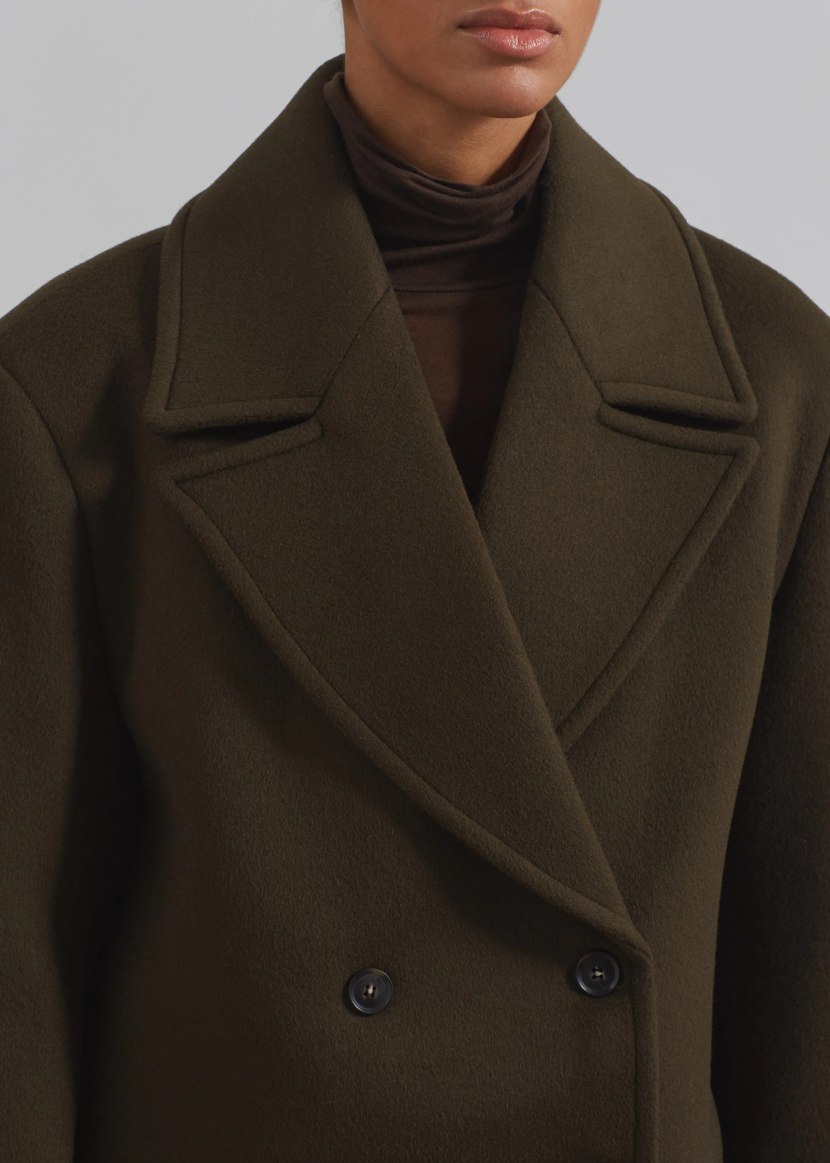 Althorp Wool Peacoat - Khaki Brown