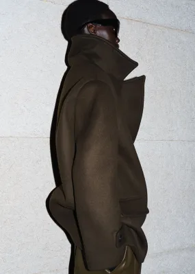 Althorp Wool Peacoat - Khaki Brown