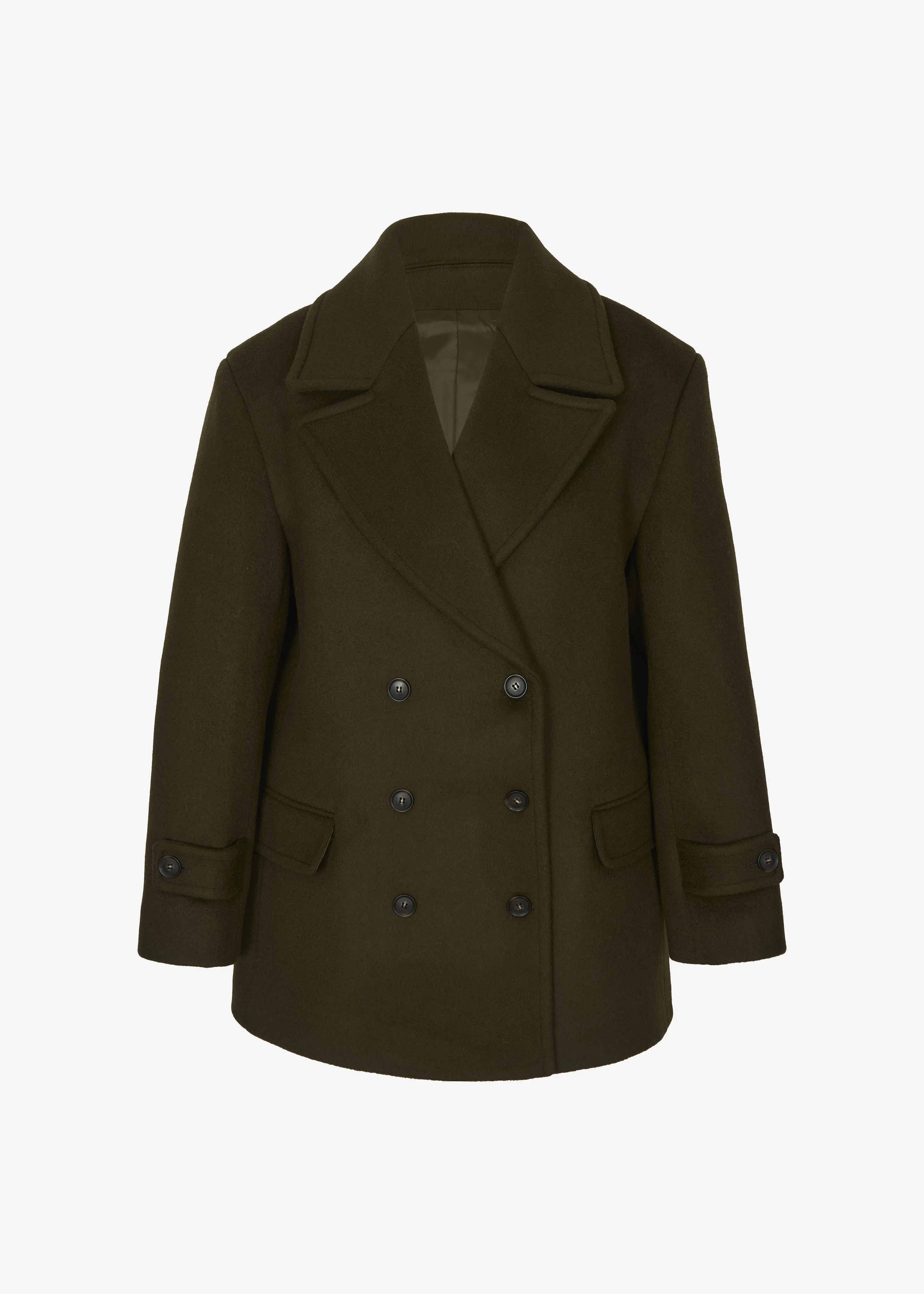 Althorp Wool Peacoat - Khaki Brown