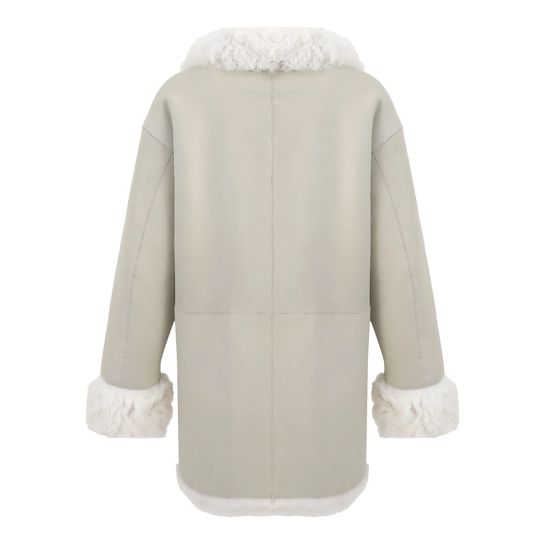 Anastasia Reversible Shearling Coat - Milk