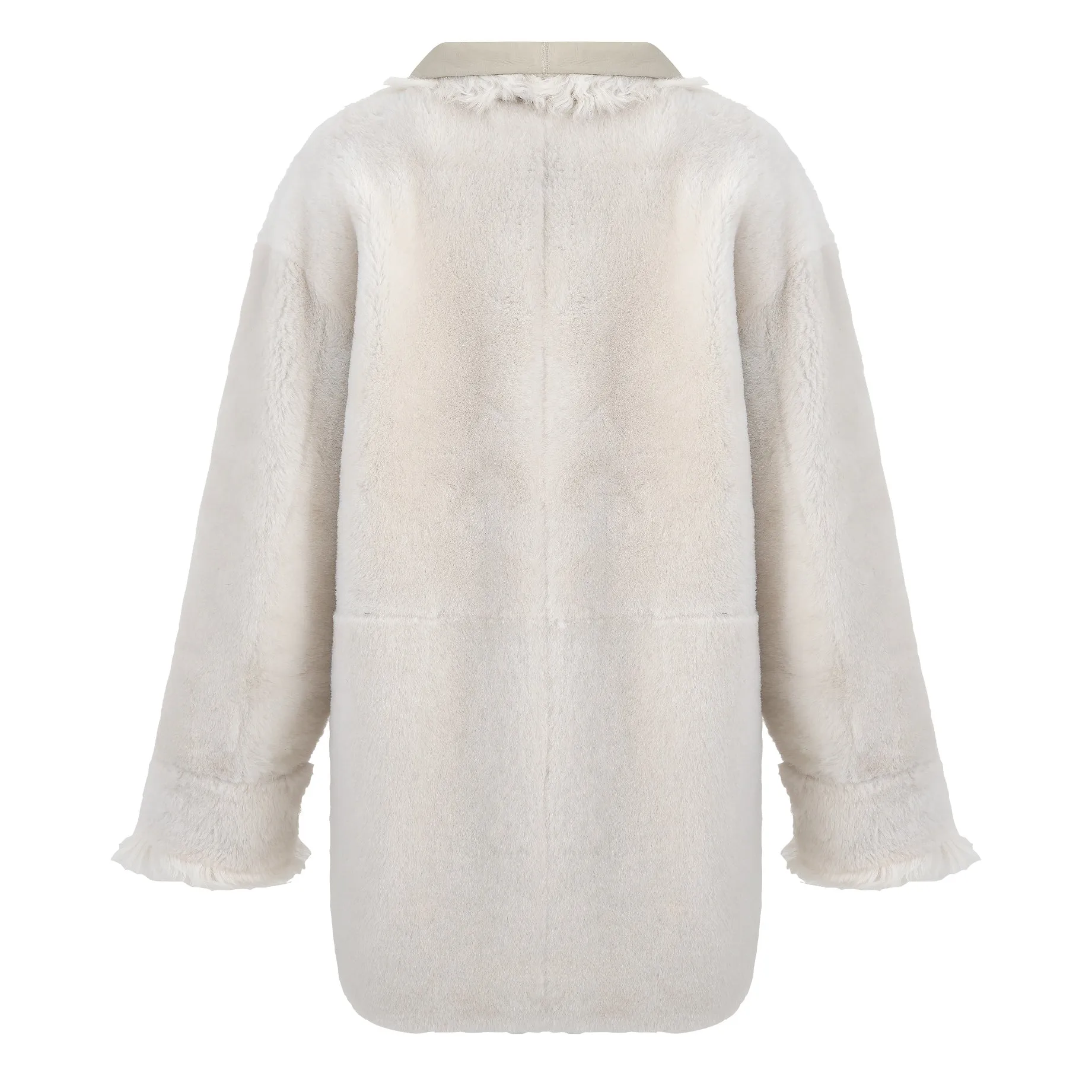 Anastasia Reversible Shearling Coat - Milk