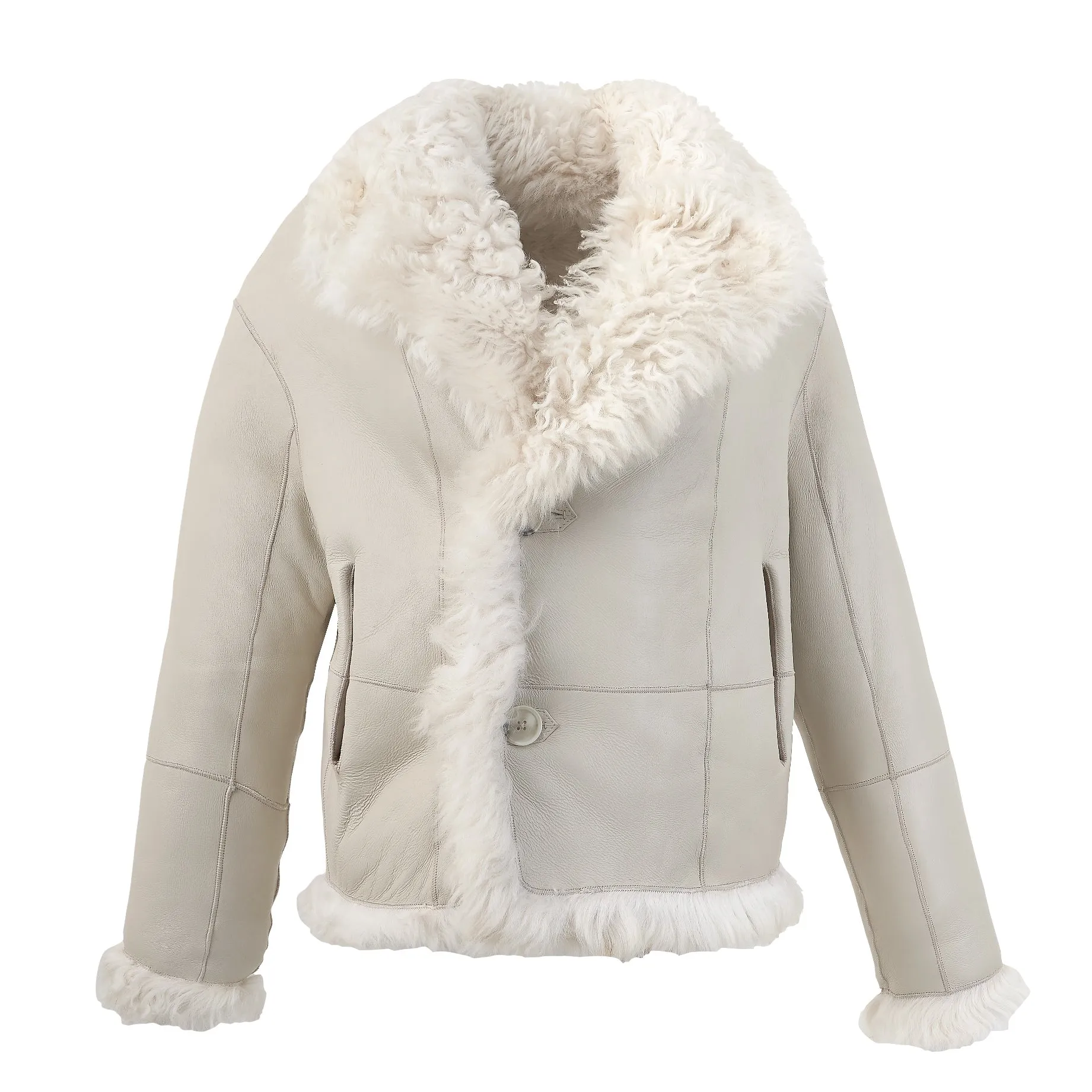 Anthea Reversible Shearling Jacket - Milk