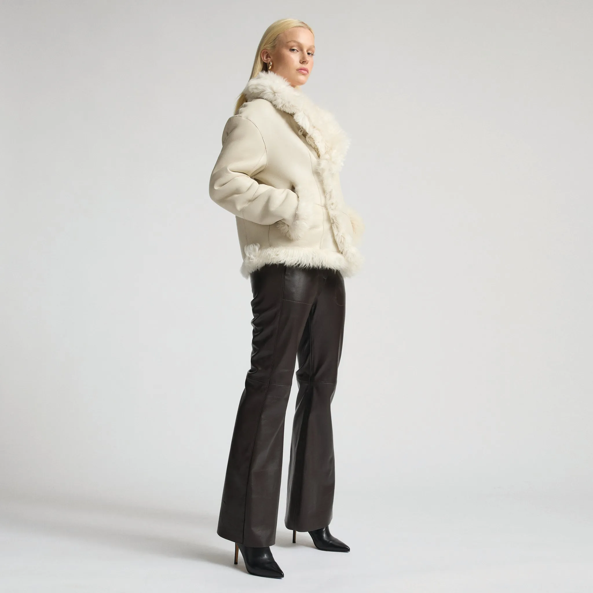 Anthea Reversible Shearling Jacket - Milk
