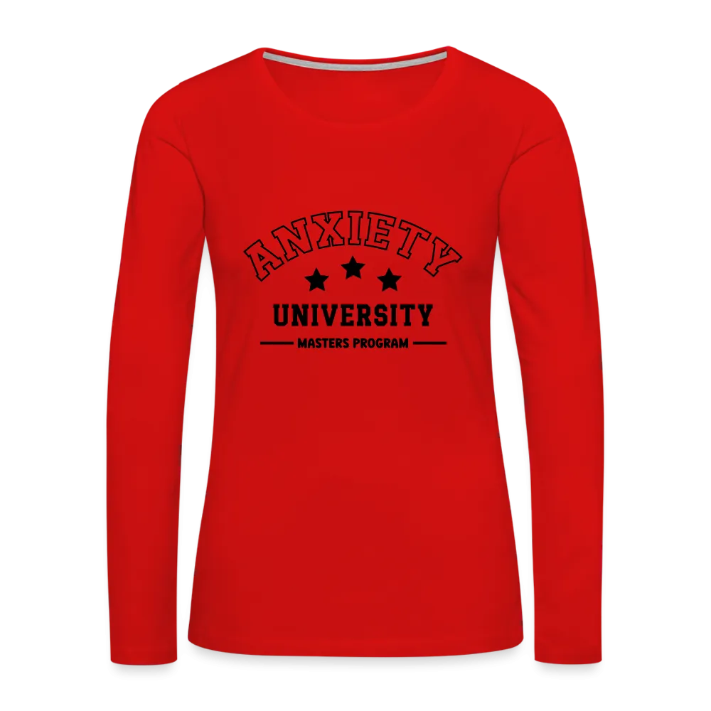 Anxiety University Masters Program, Women's Premium Long Sleeve T-Shirt
