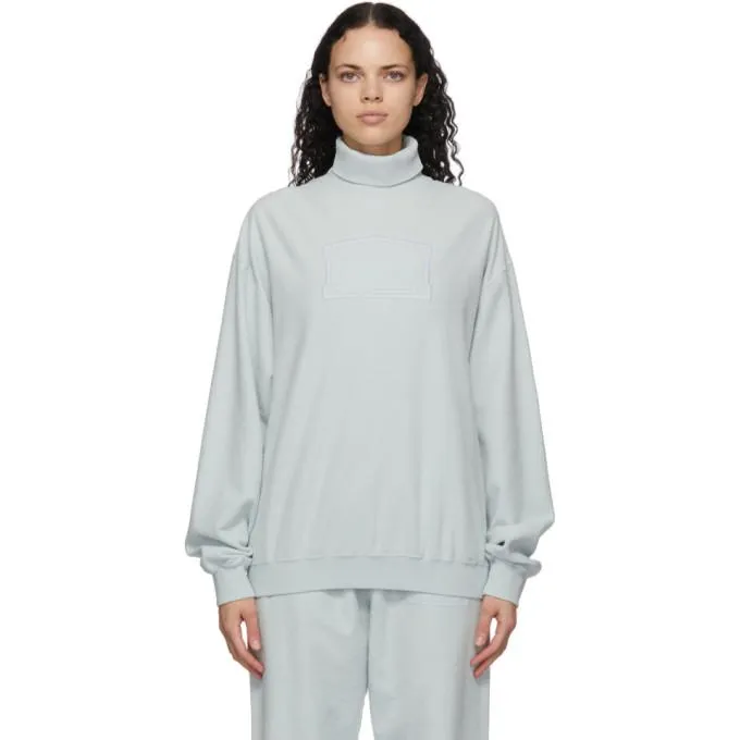 Aries Blue Reverse Fleece Turtleneck