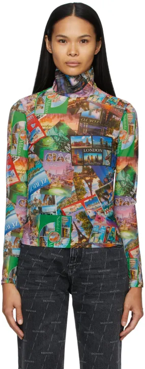 Balenciaga Multicolor Postcard Turtleneck