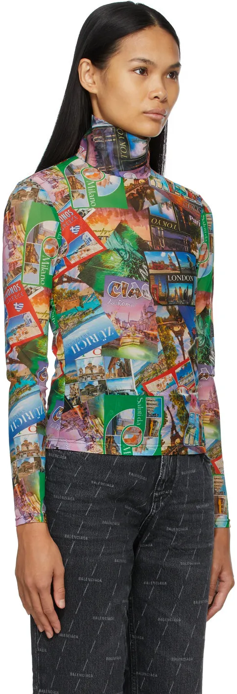 Balenciaga Multicolor Postcard Turtleneck