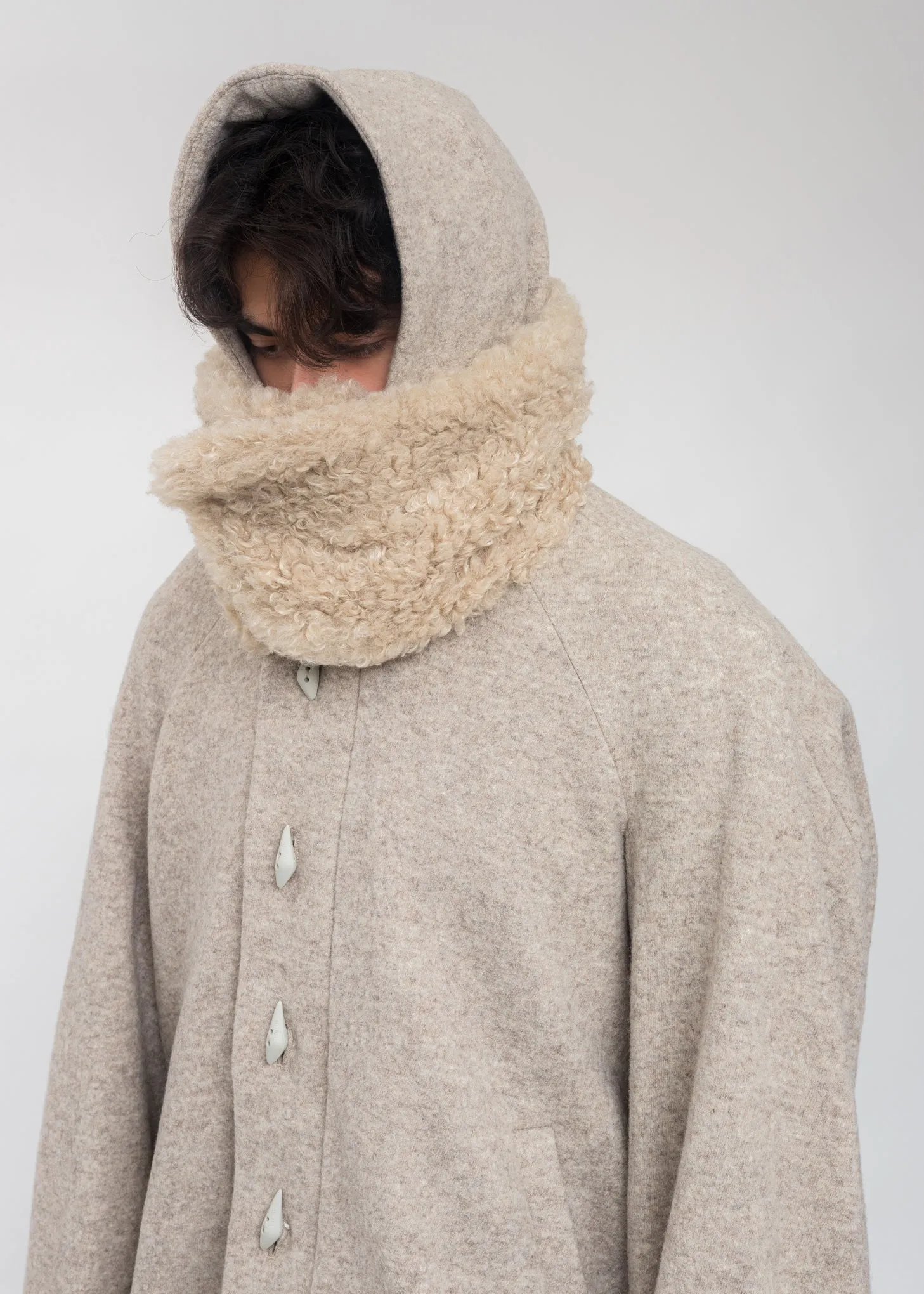 Beige Wool Oversized Jumper