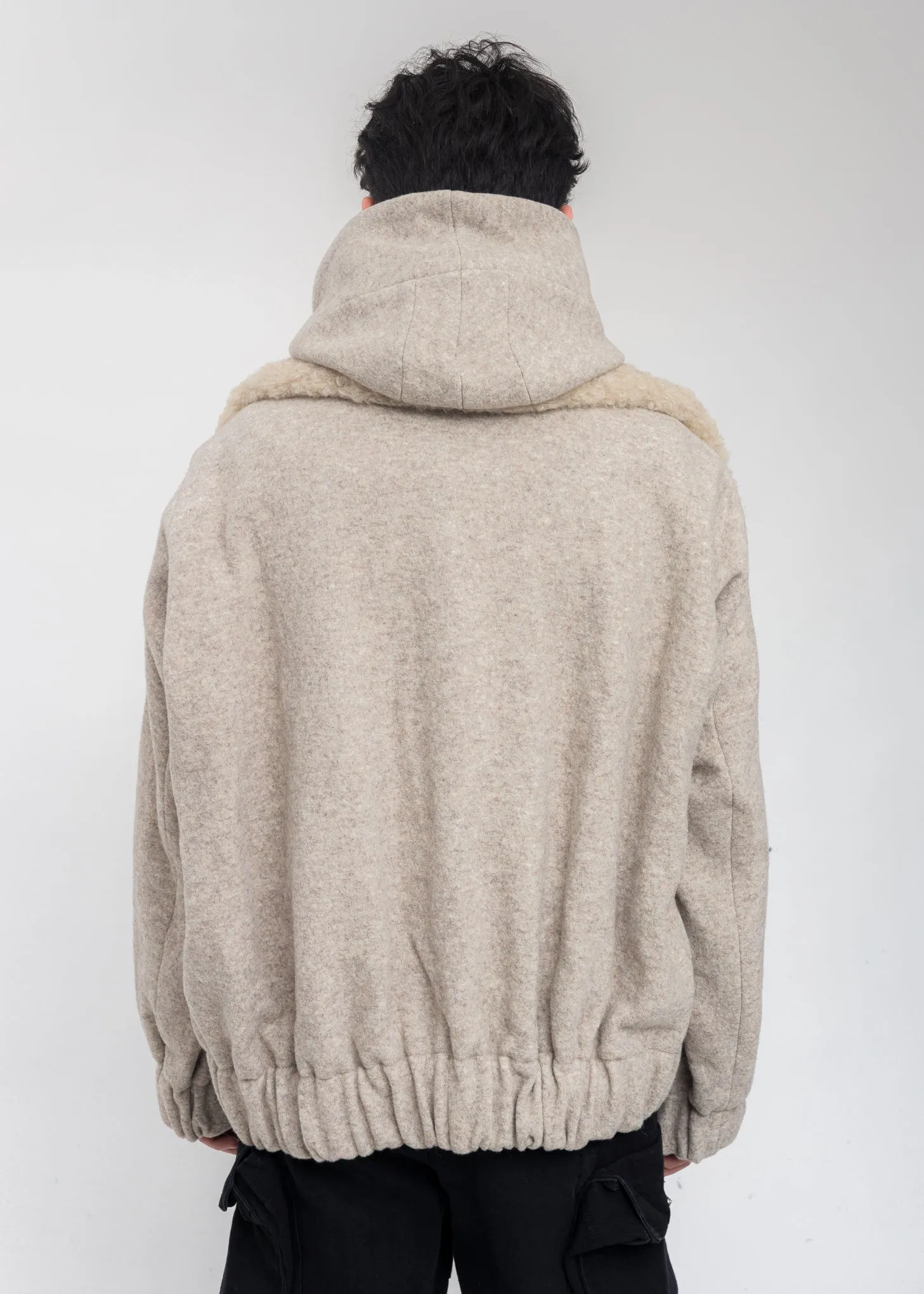Beige Wool Oversized Jumper