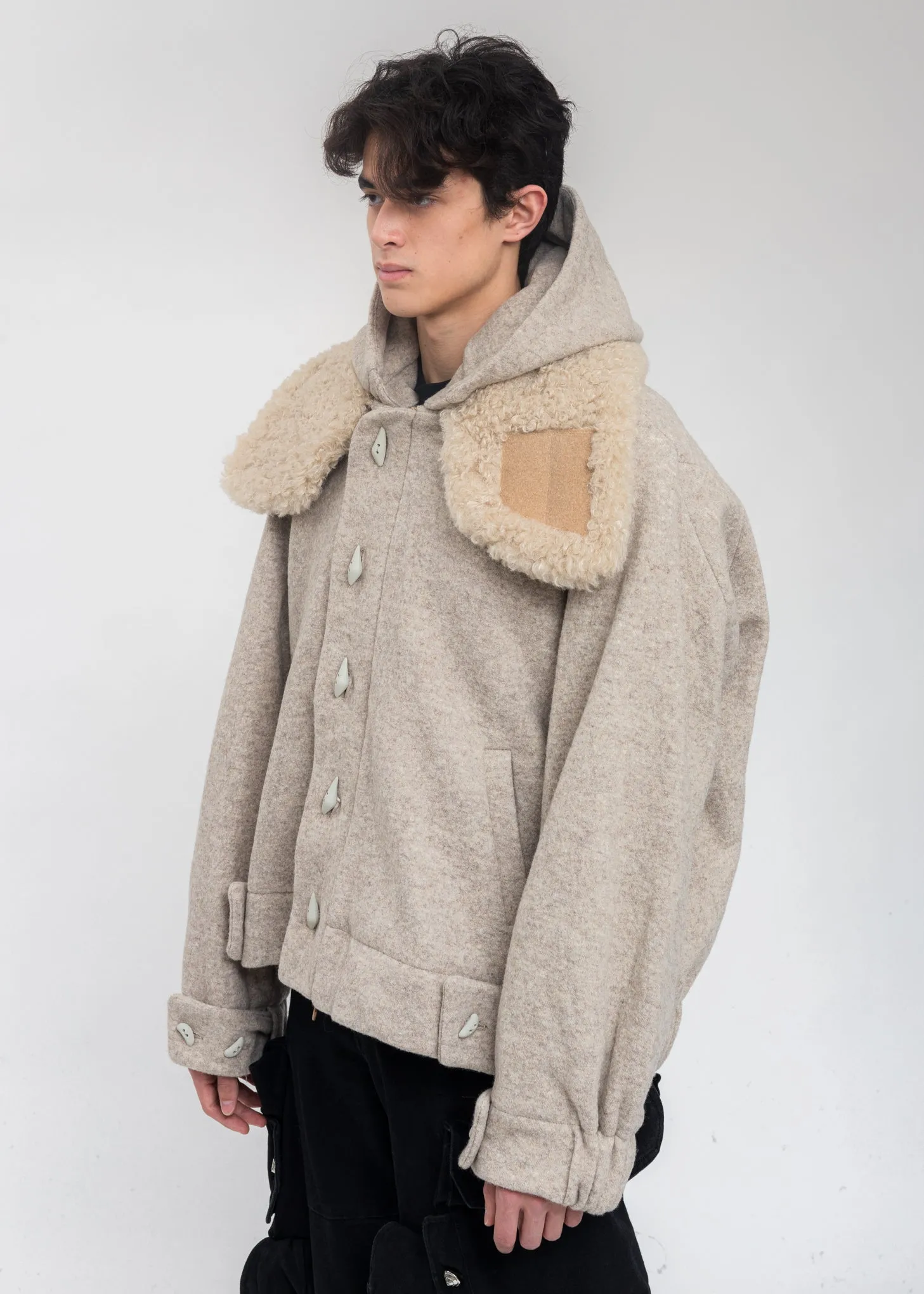 Beige Wool Oversized Jumper