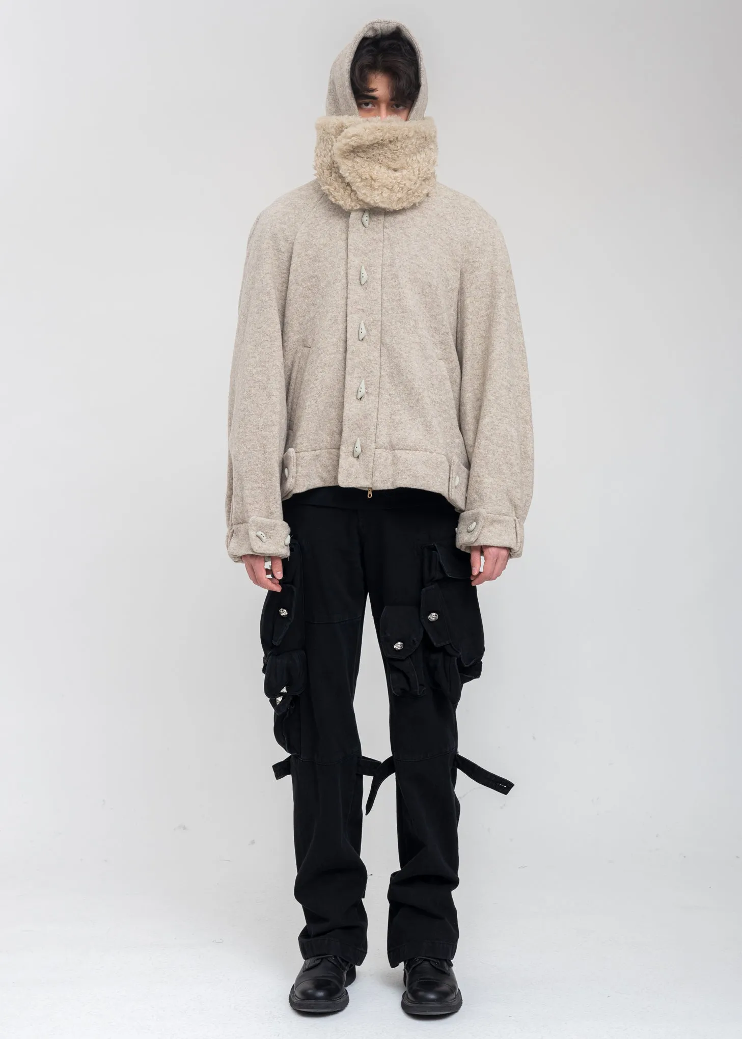 Beige Wool Oversized Jumper