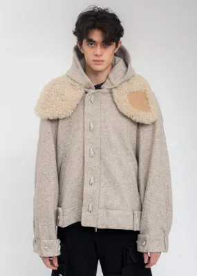 Beige Wool Oversized Jumper