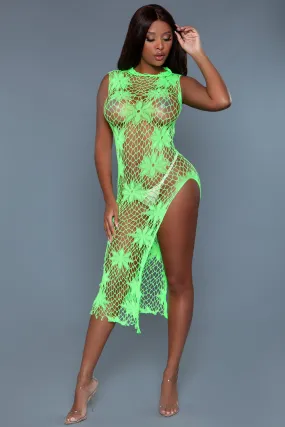 BeWicked All Night Long Dress Bodystocking Neon Green