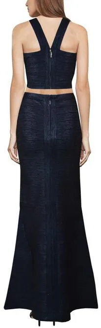 Black Bandage Halter Top and Maxi Skirt Set
