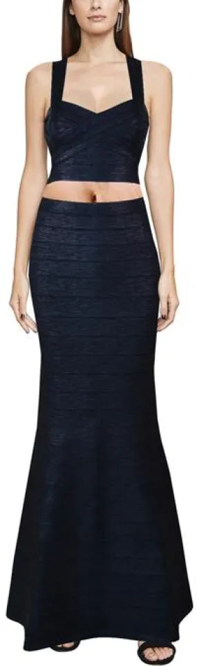 Black Bandage Halter Top and Maxi Skirt Set