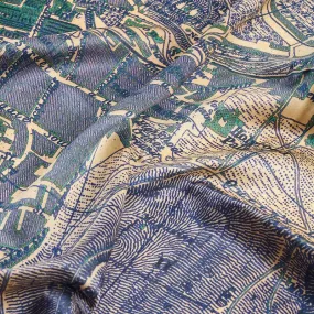 Blue Silk Edinburgh Square Scarf