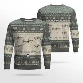 Boeing 757 Aircraft Ugly Sweater, Ugly Sweater Christmas Shirt for Men Dad Veteran