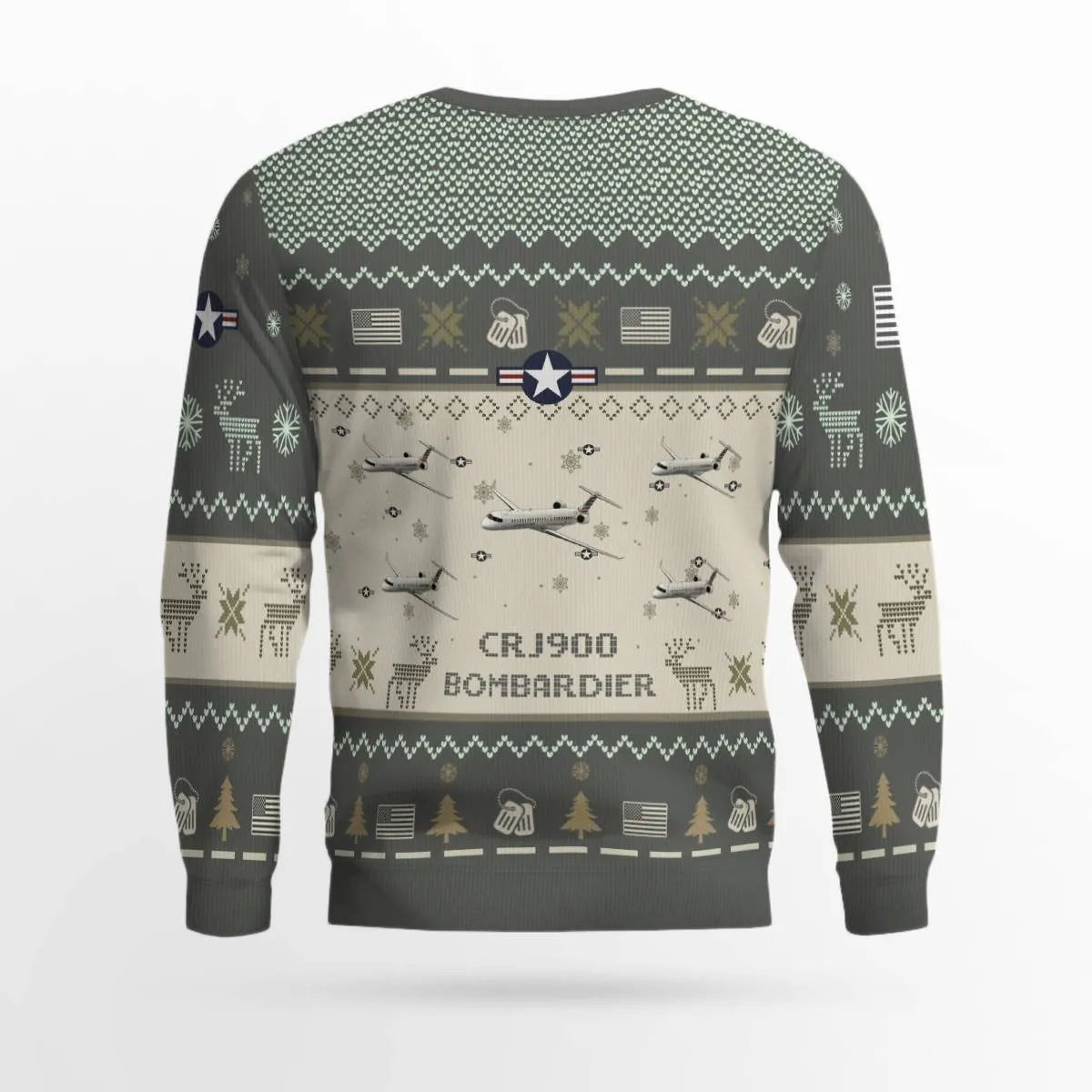 Bombardier CRJ900 Aircraft Ugly Sweater, Ugly Sweater Christmas Shirt for Men Dad Veteran