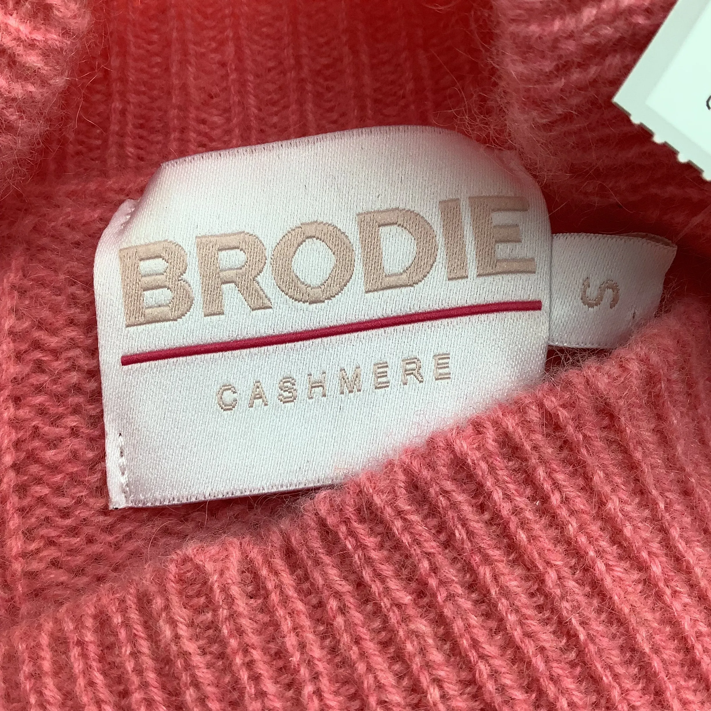Brodie Women's Sweater Orange/Pink Sophia Colour Block Cashmere Size: S