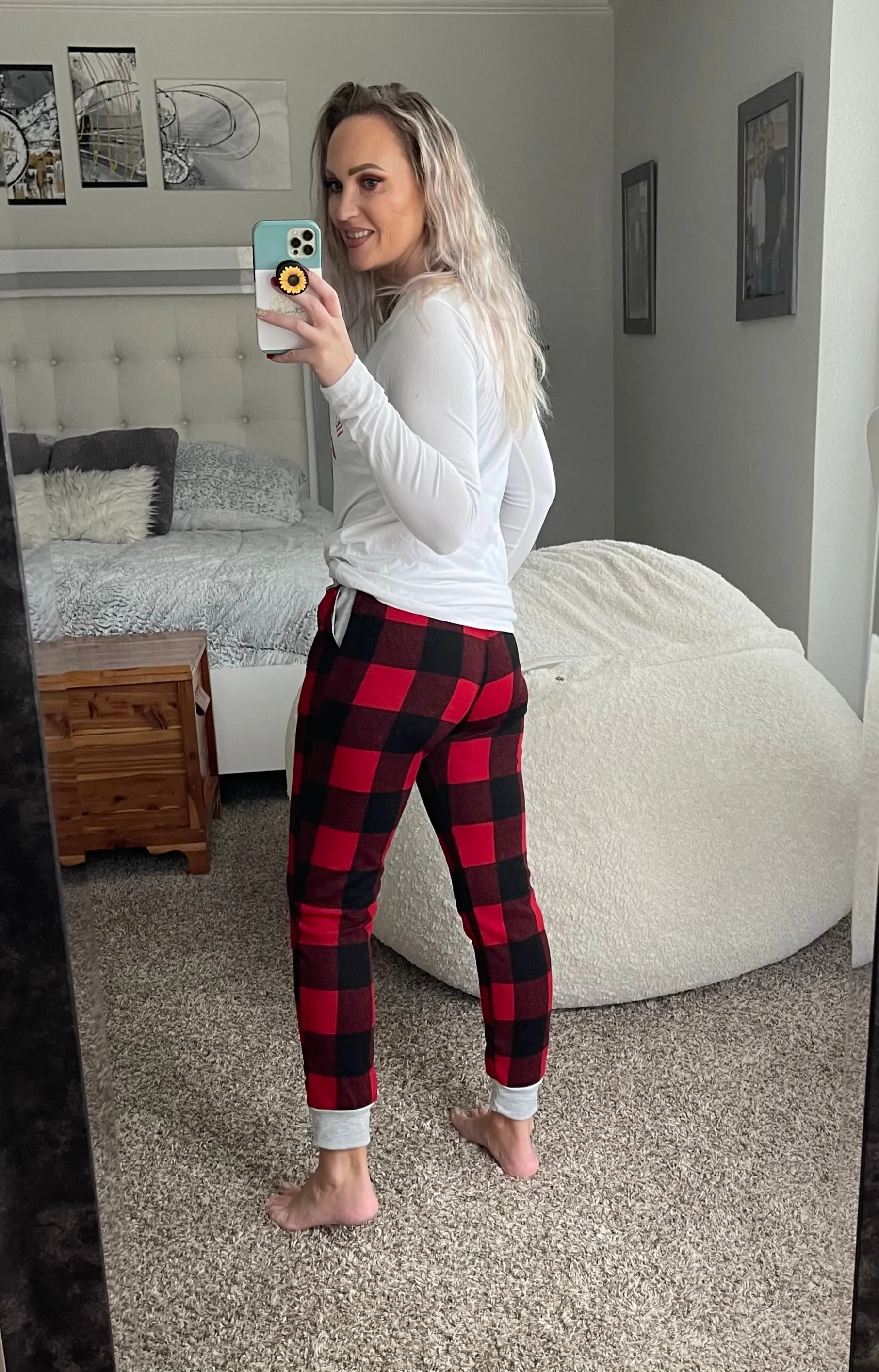 Buffalo plaid joggers