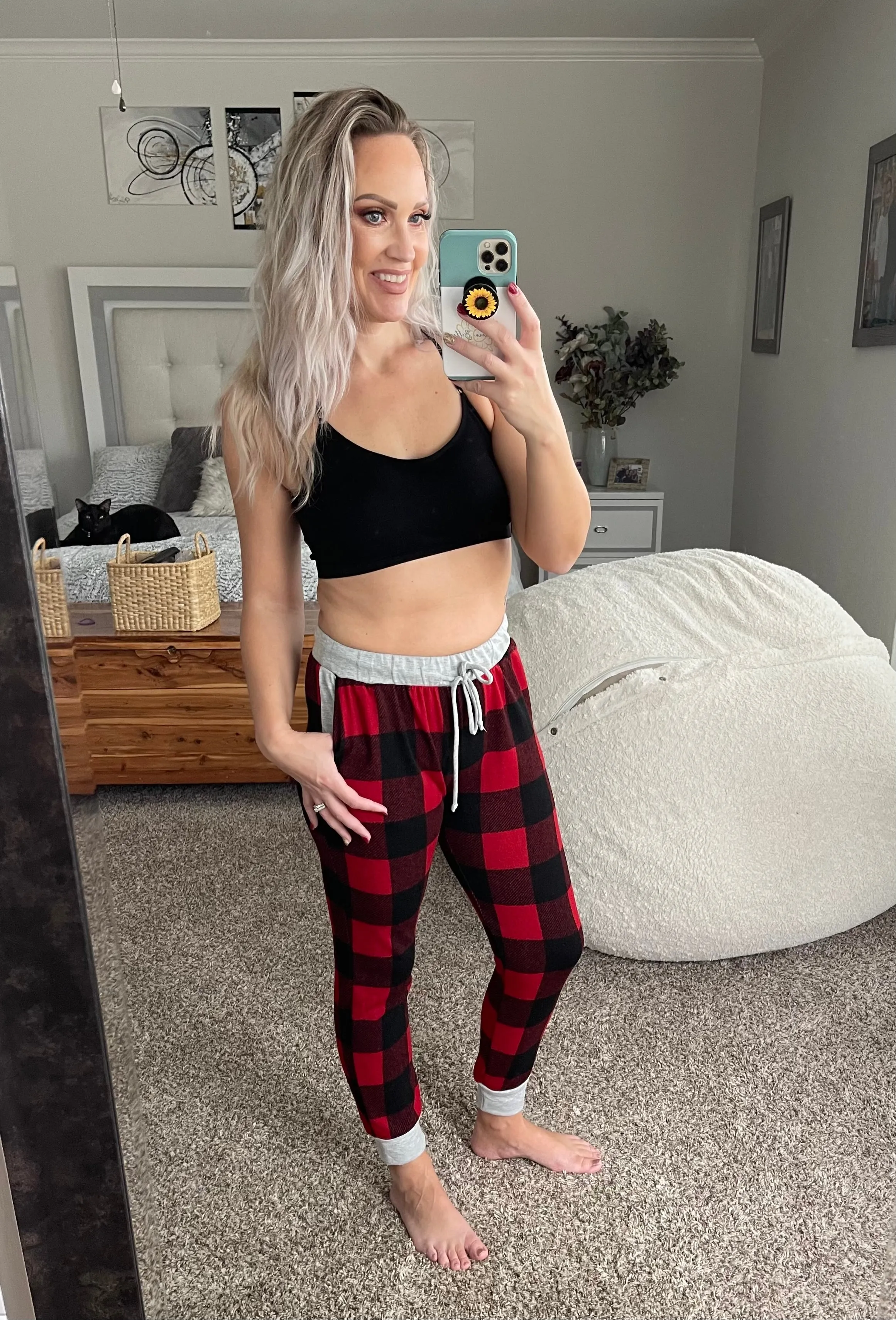 Buffalo plaid joggers