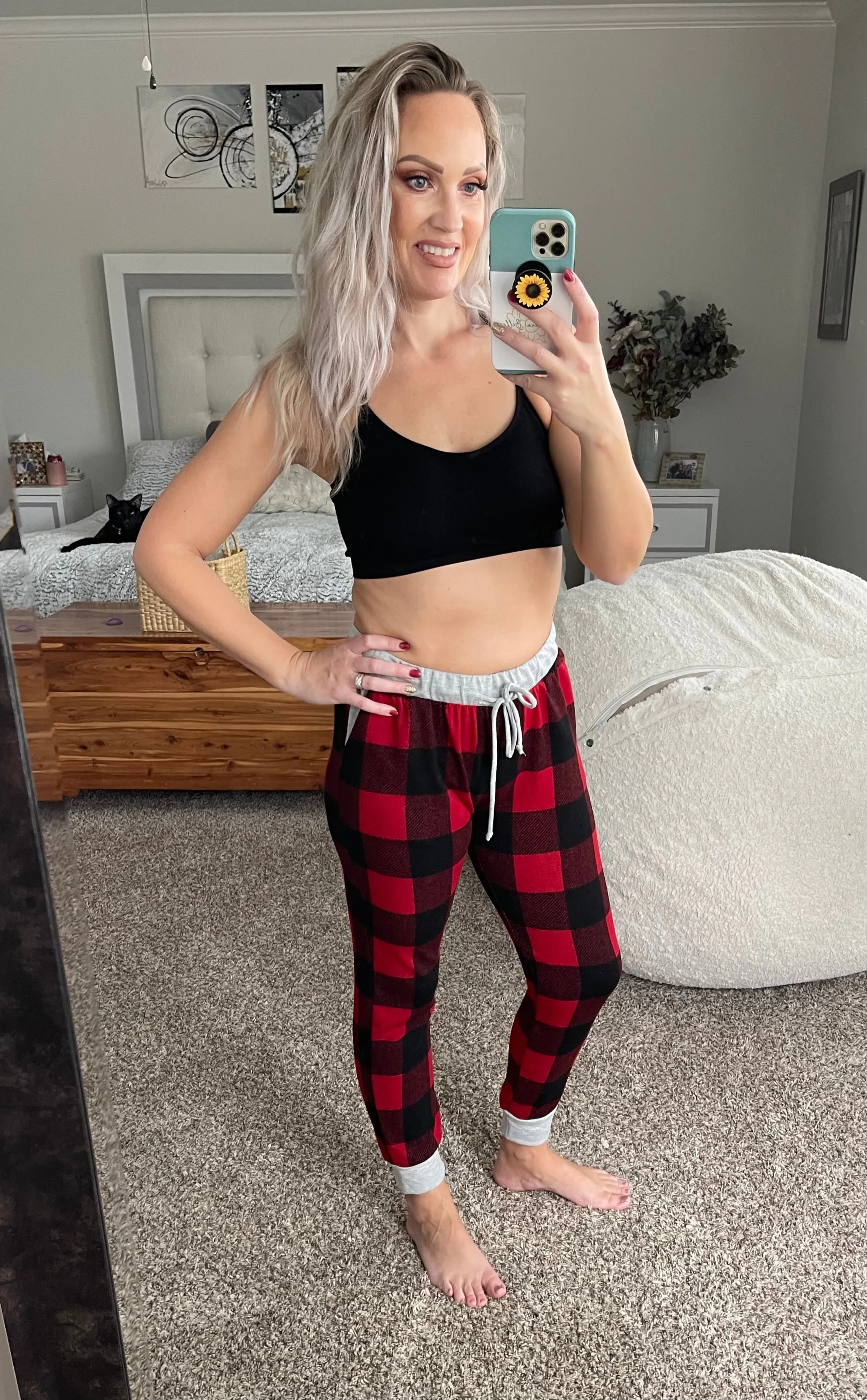Buffalo plaid joggers