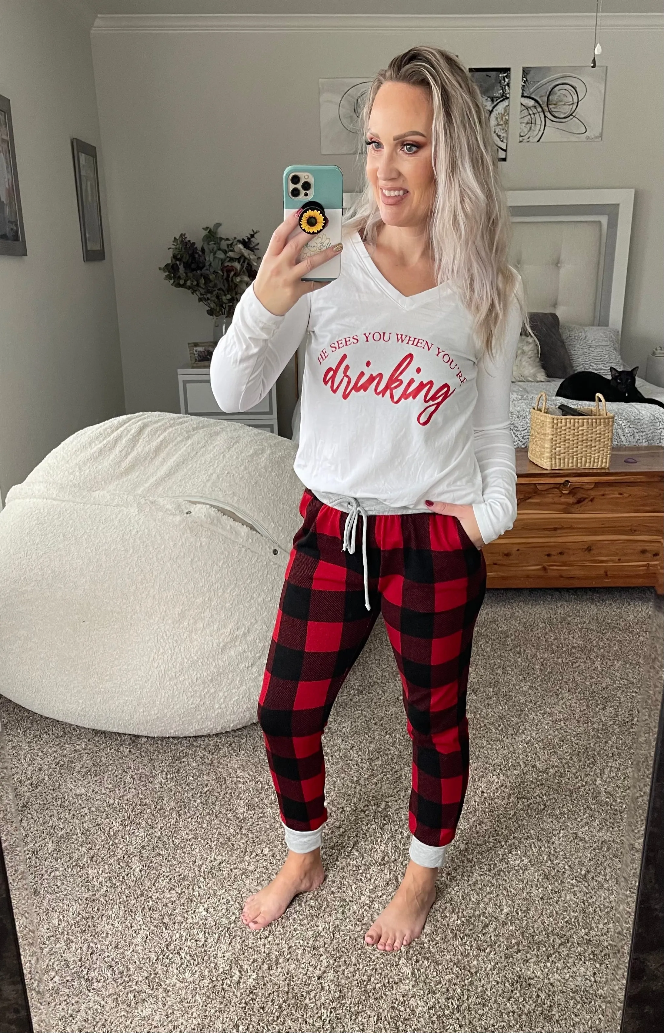 Buffalo plaid joggers