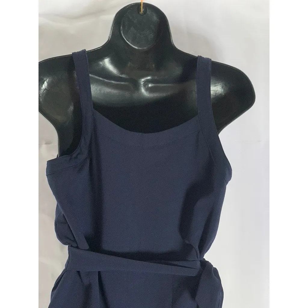 C & L COLLECTION Women's Navy Halter Sleeveless Wrap Midi Dress SZ L