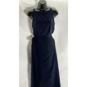 C & L COLLECTION Women's Navy Halter Sleeveless Wrap Midi Dress SZ L