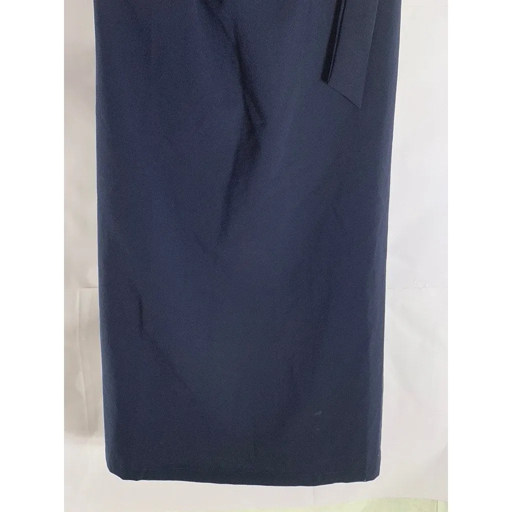 C & L COLLECTION Women's Navy Halter Sleeveless Wrap Midi Dress SZ L