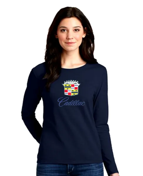 Cadillac 80's  Ladies' 5.3 oz. Gildan Heavy Cotton Missy Fit Long-Sleeve T-Shirt