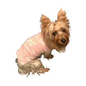 Camouflage Mock Neck Dog Sweater Pink