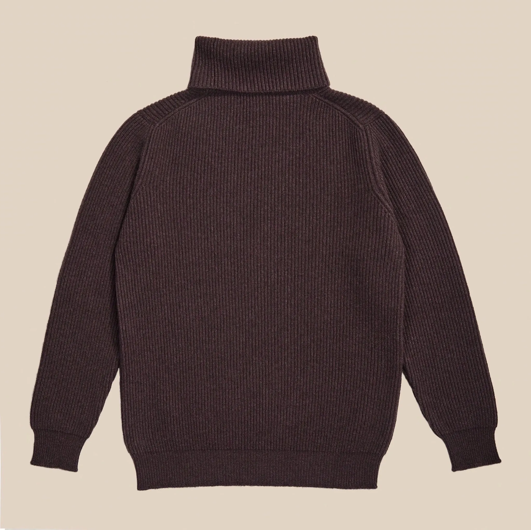 Cashmere ribbed submariner rollneck in merlot