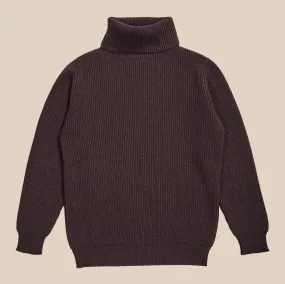 Cashmere ribbed submariner rollneck in merlot