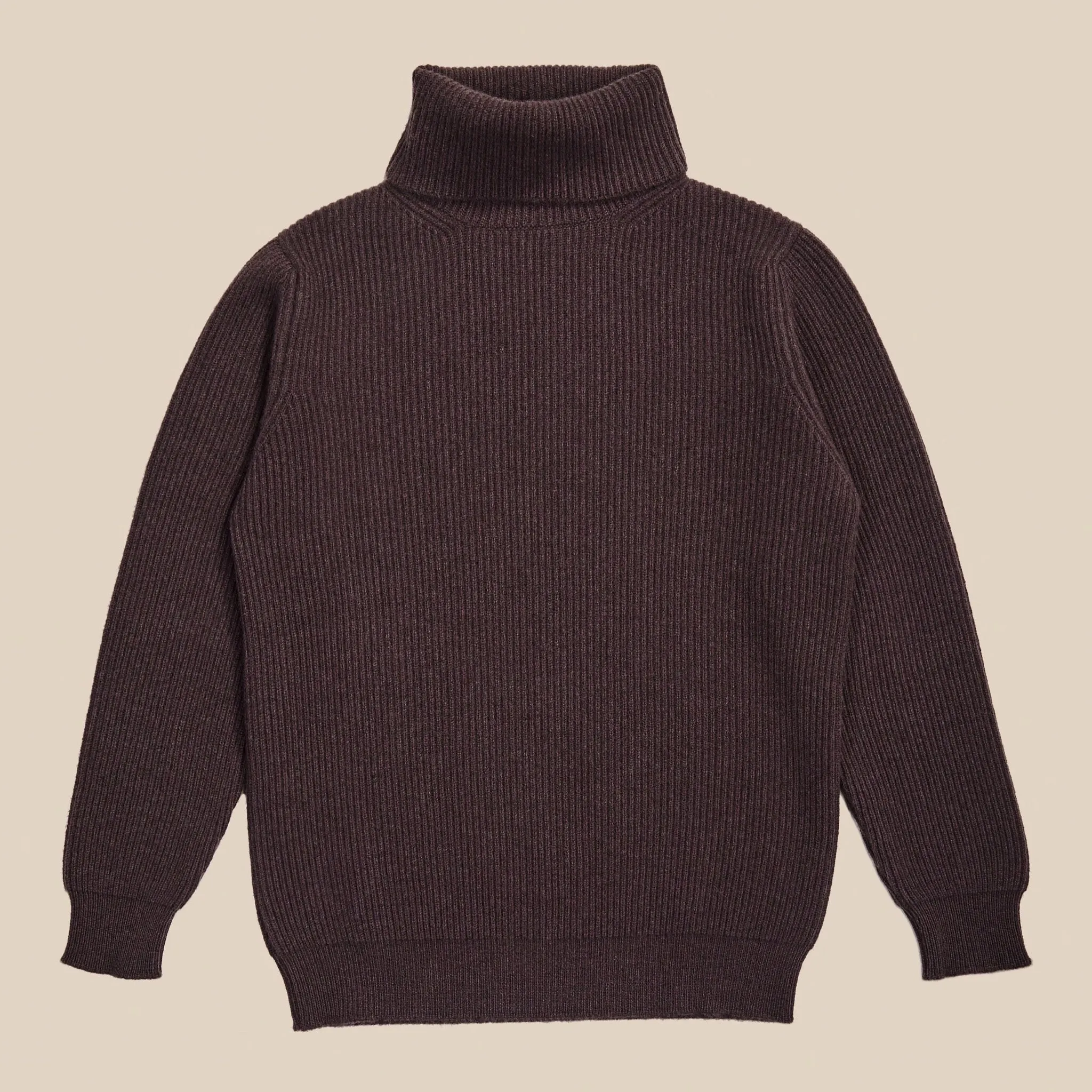 Cashmere ribbed submariner rollneck in merlot