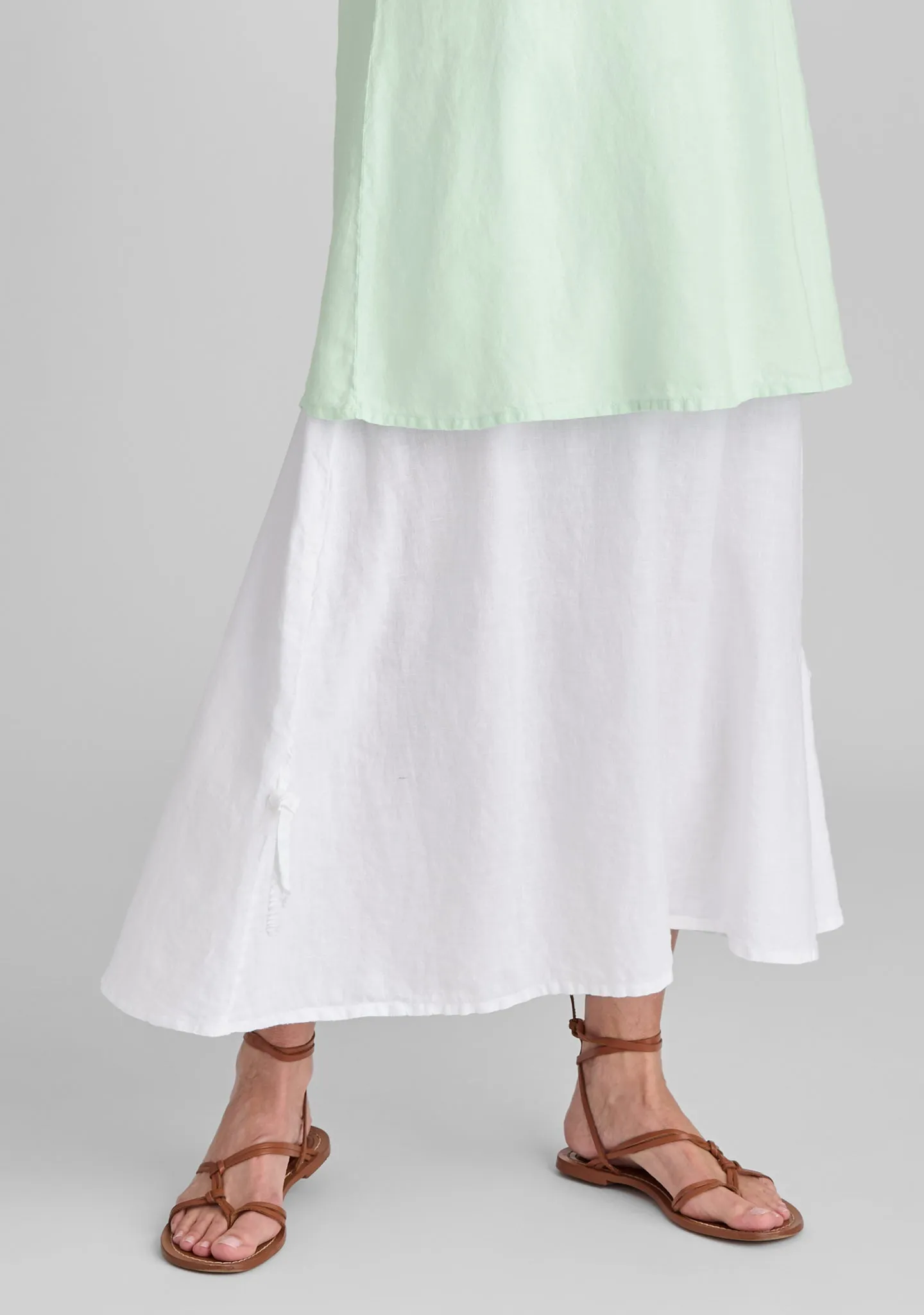 Cinched Skirt - Linen Maxi Skirt