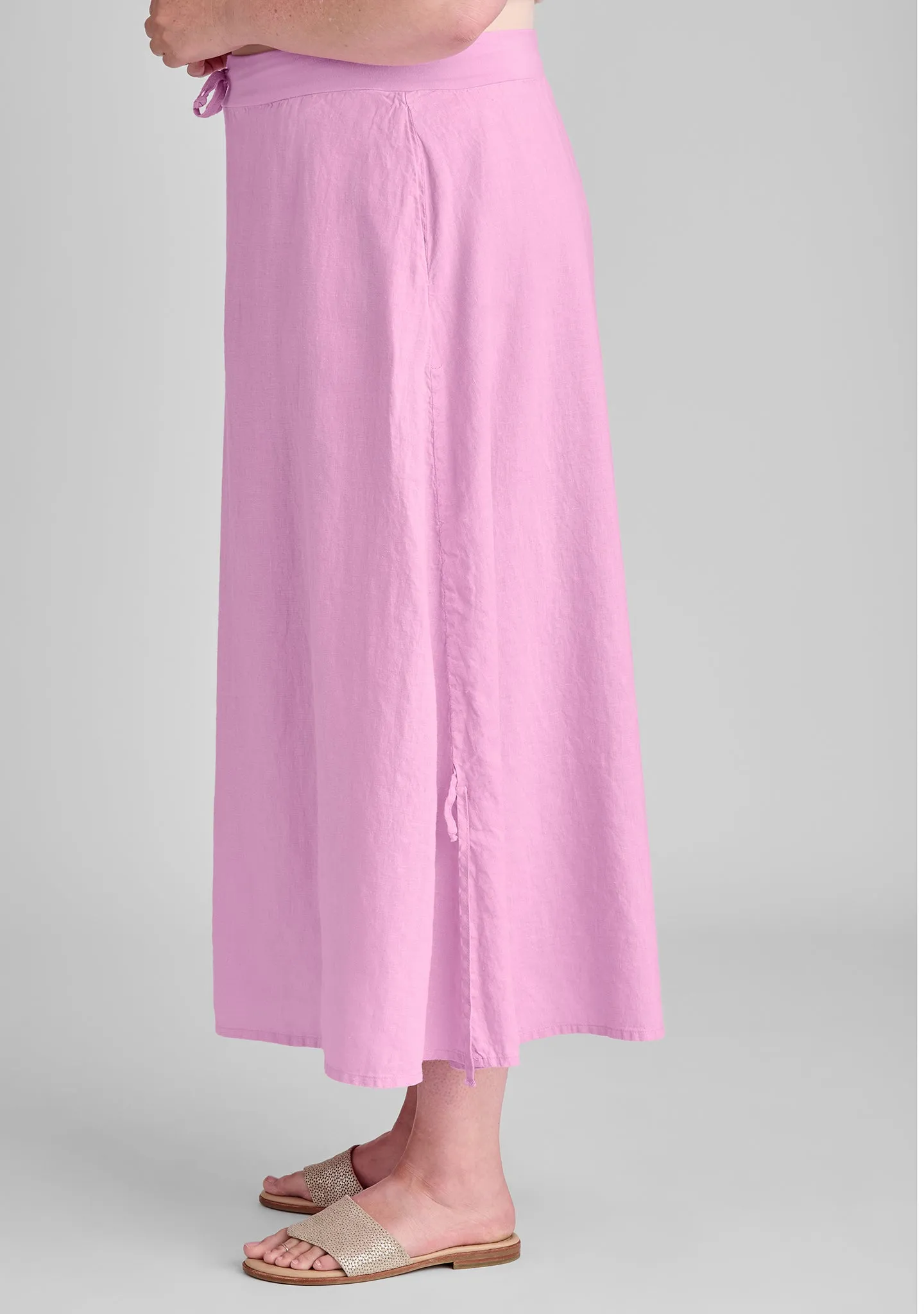 Cinched Skirt - Linen Maxi Skirt