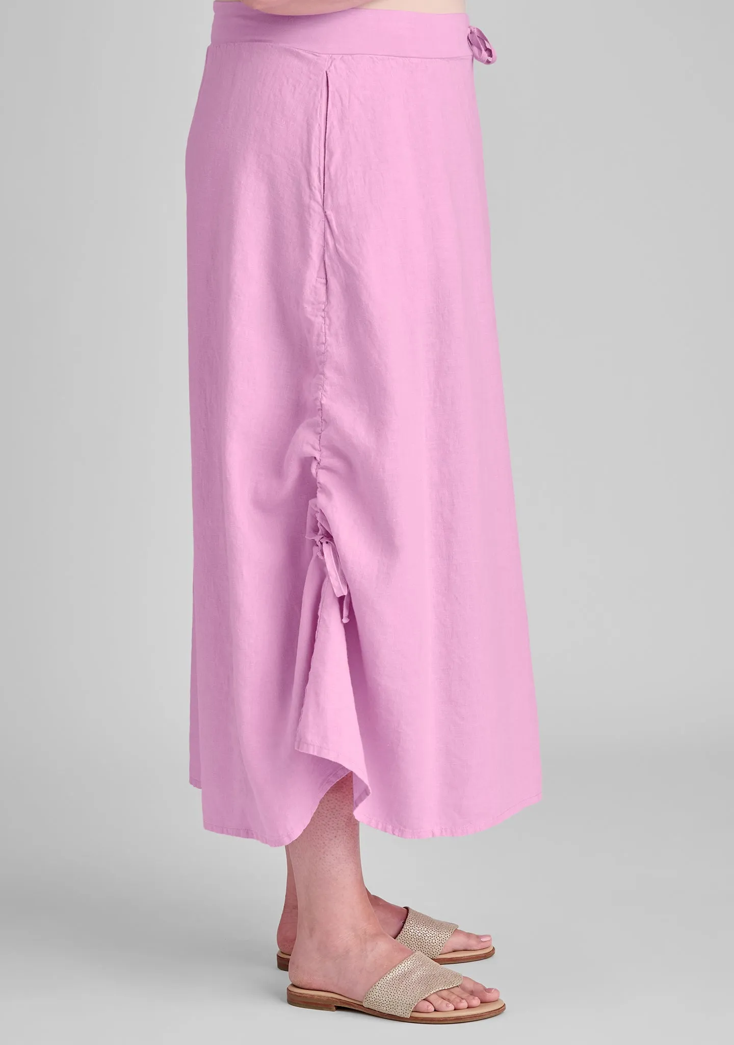 Cinched Skirt - Linen Maxi Skirt
