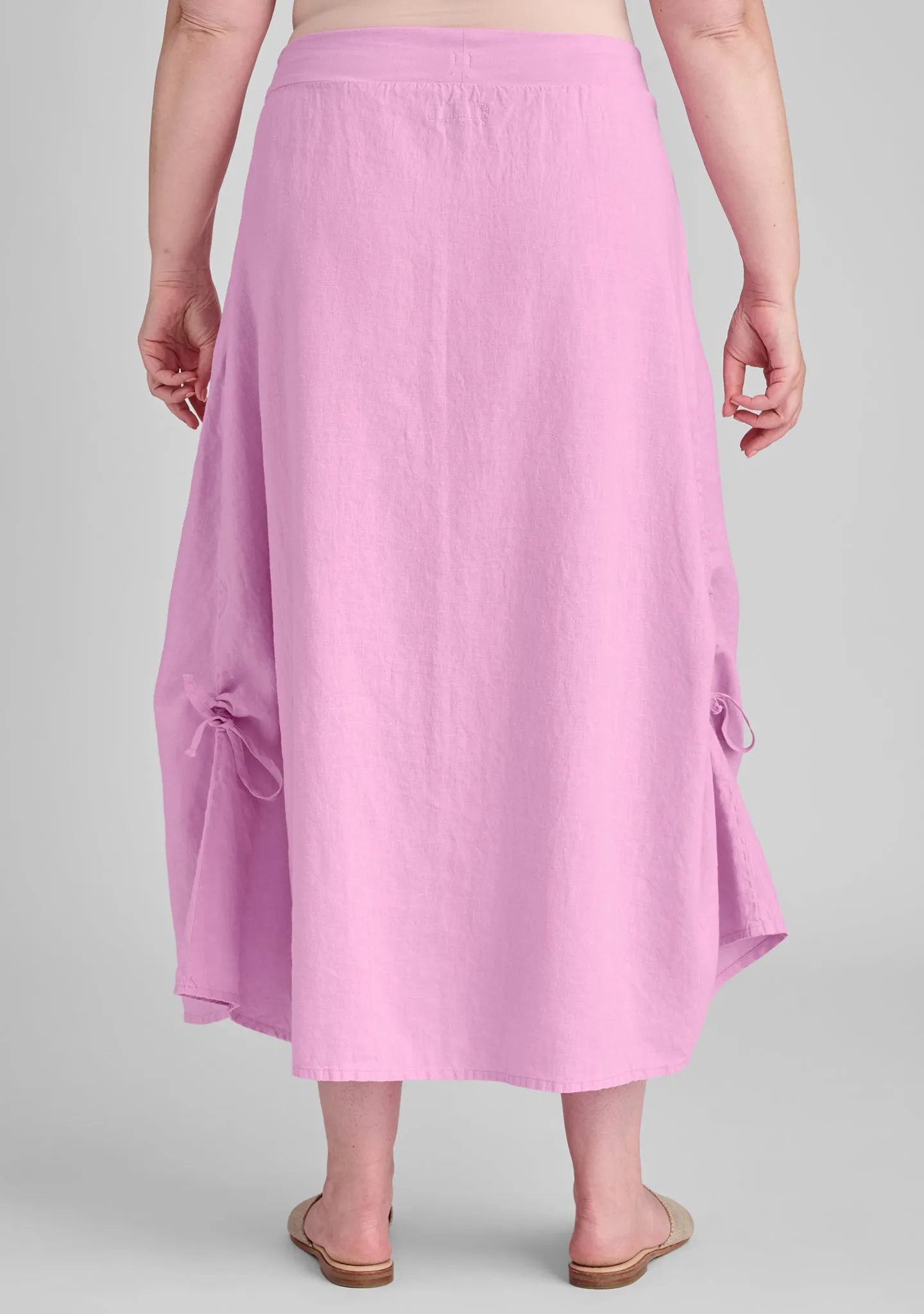 Cinched Skirt - Linen Maxi Skirt