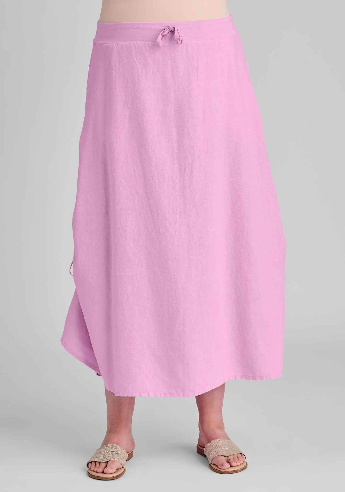 Cinched Skirt - Linen Maxi Skirt