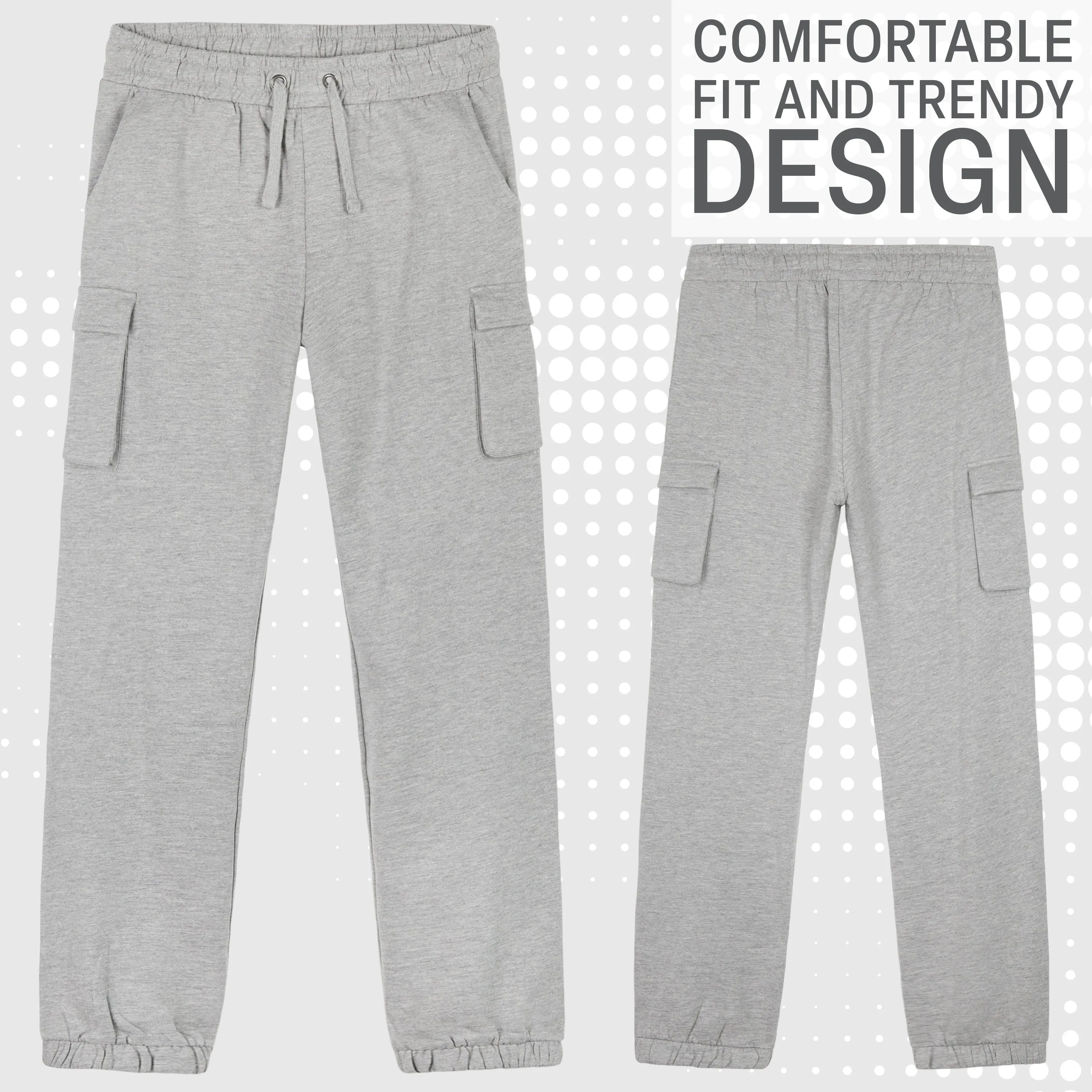CityComfort Boys Cargo Joggers with 4 Pockets Comfy Casual Stylish Sweatpants - Gifts for Him