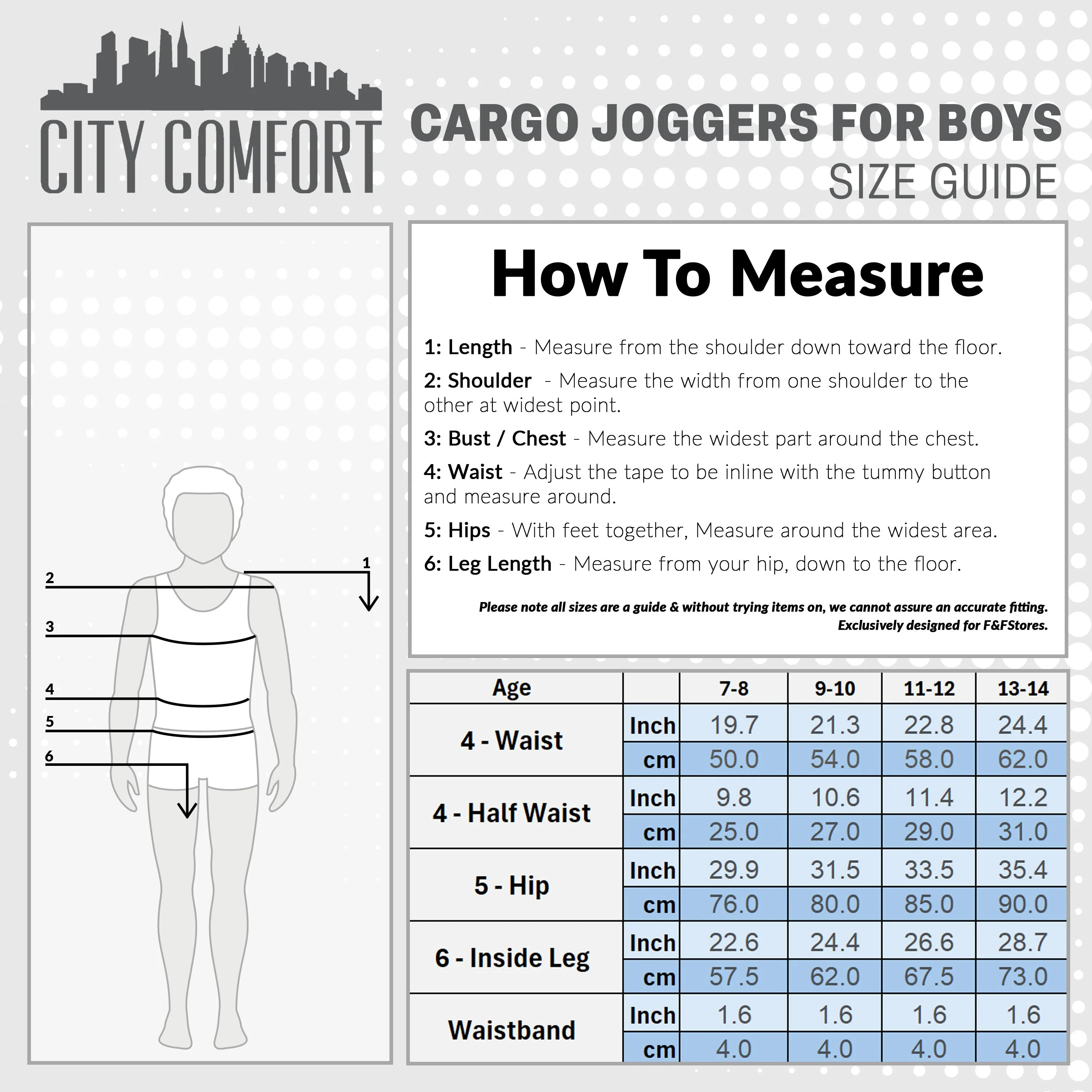 CityComfort Boys Cargo Joggers with 4 Pockets Comfy Casual Stylish Sweatpants - Gifts for Him