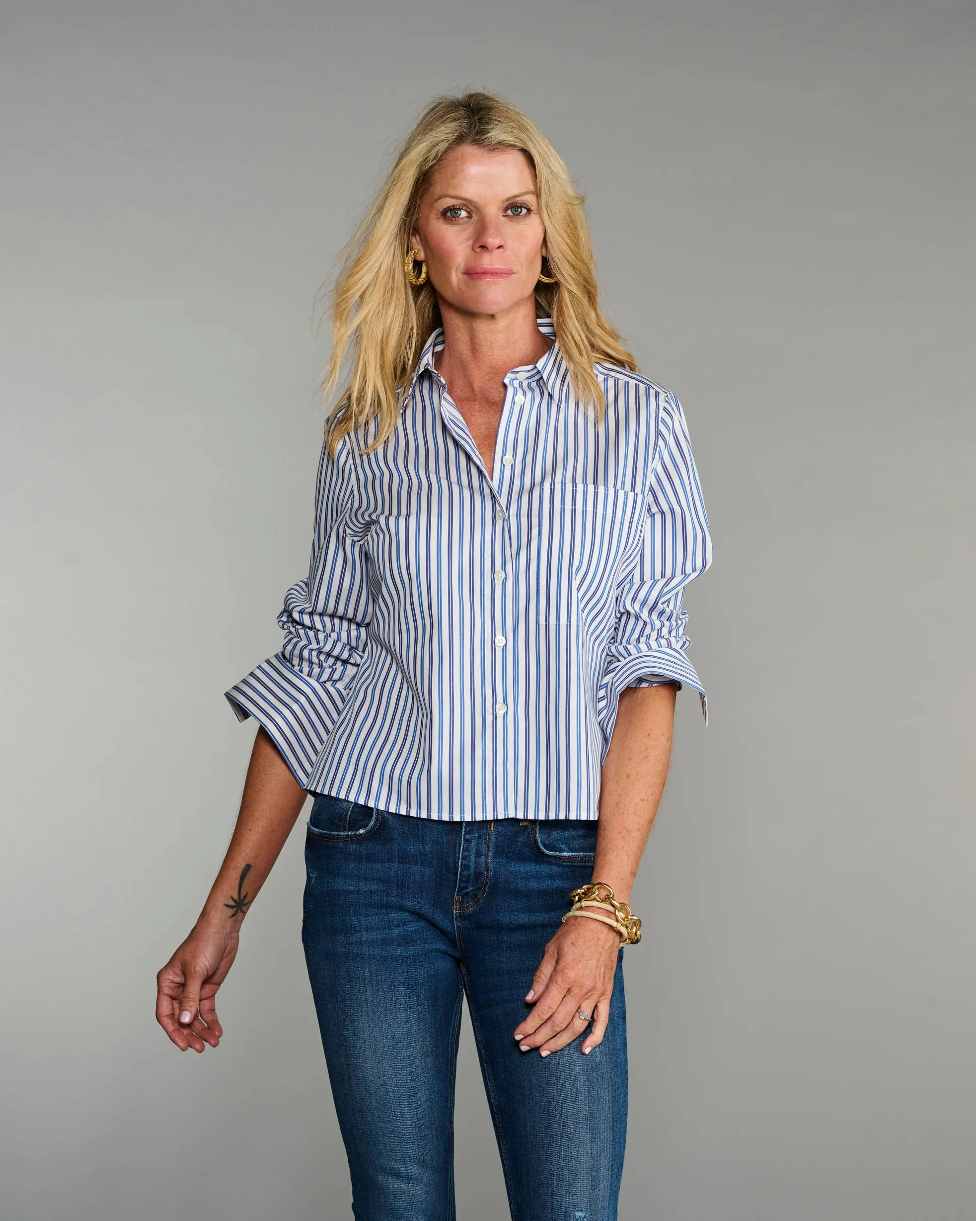 Claridge   King - The Crop in Blue on Blue Stripe: Blue / S