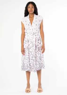 Collared Retro Floral Midi Dress