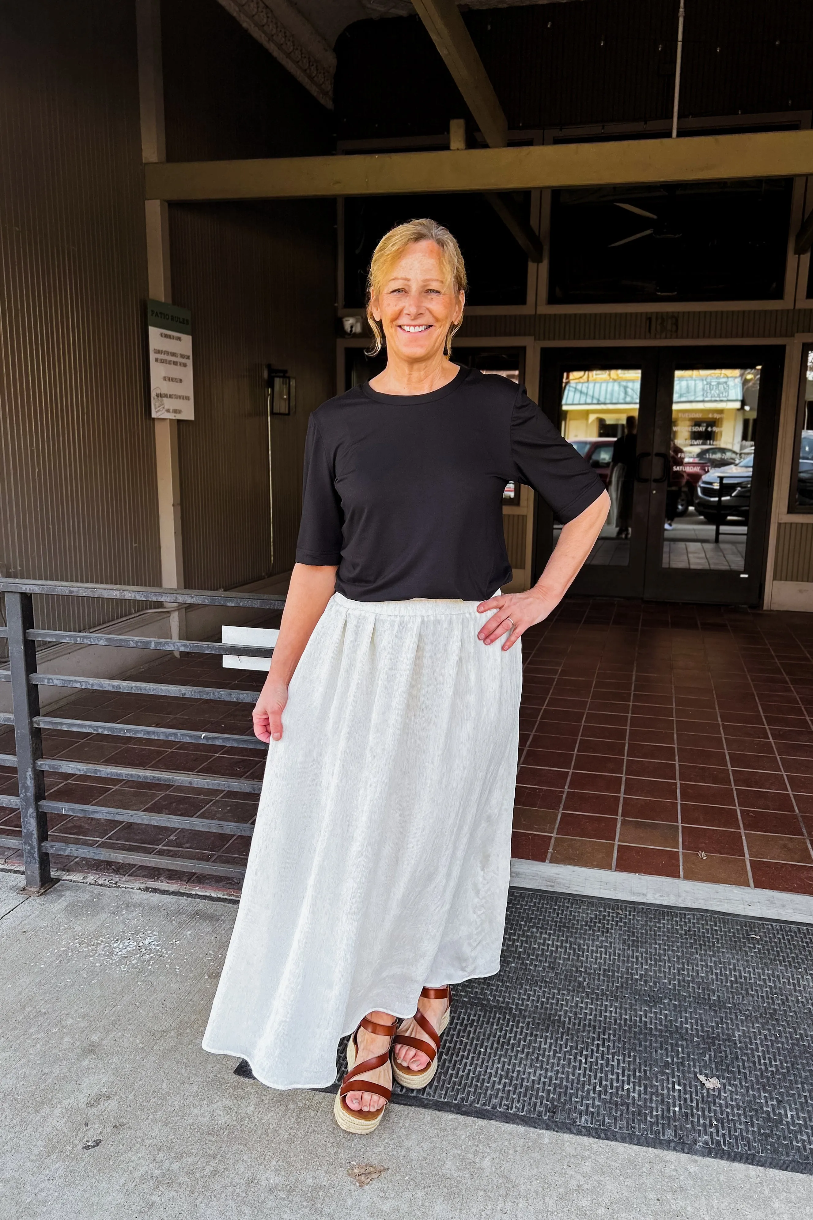 Crinkle Skirt - Natural